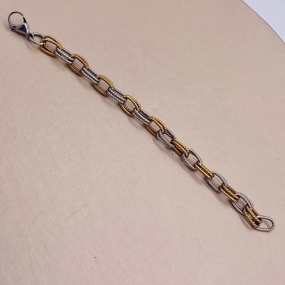 EUC Silver & Gold Plated Double Link Bracelet